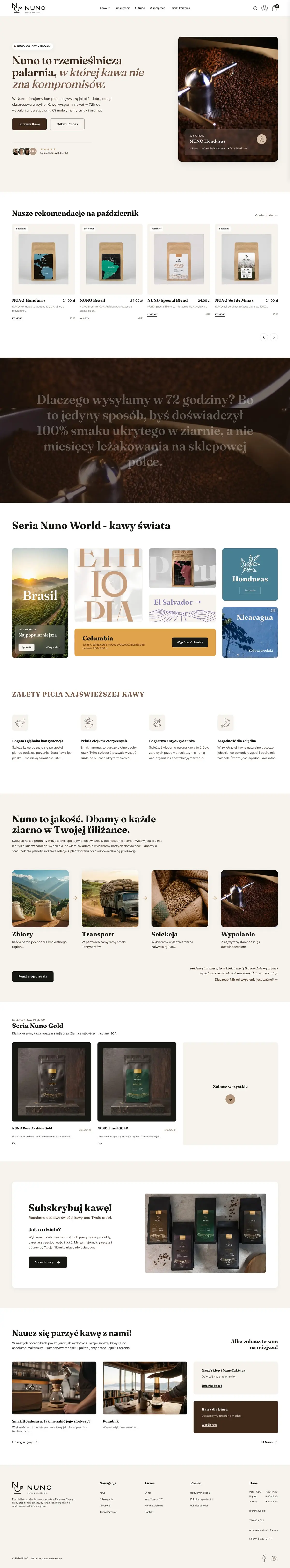 Nuno store home page