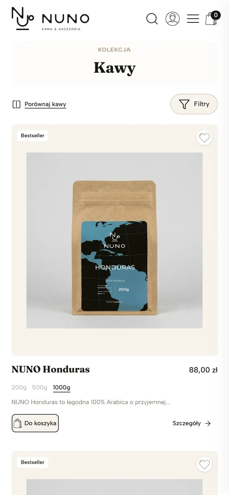 Nuno coffee collection on a phone