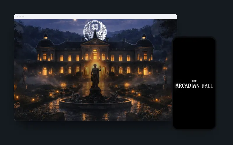 Arcadian Ball: website design
