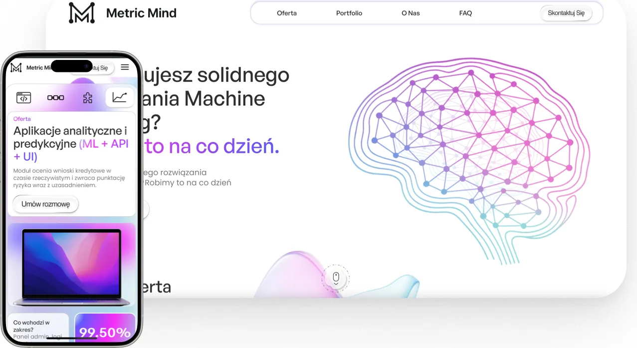 Website design for Metric Mind